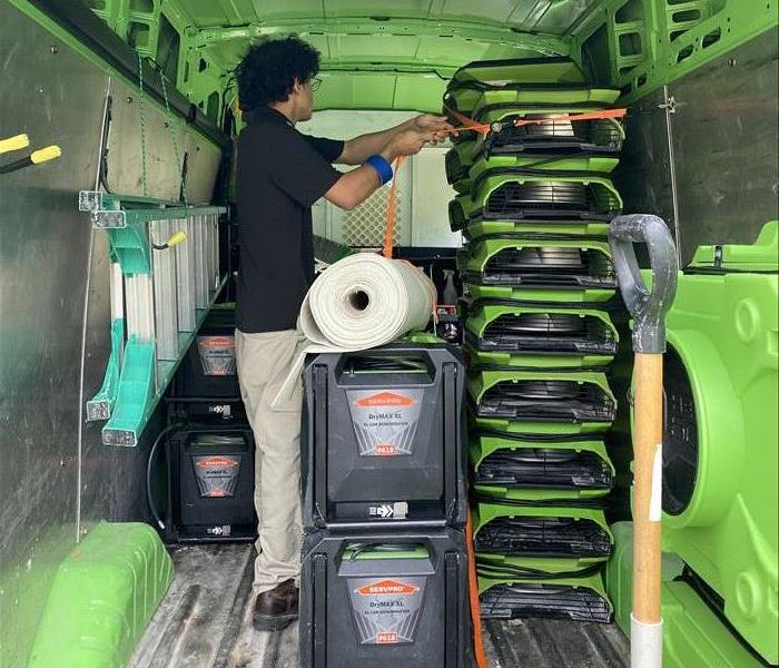 SERVPRO equipment being prepared to go into the field and be used for water restoration jobs